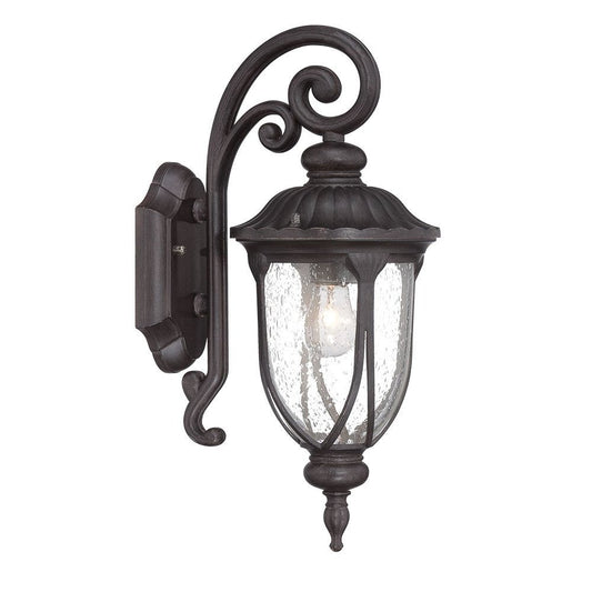 17" Black And Clear Metal Flush Mounted Sconce