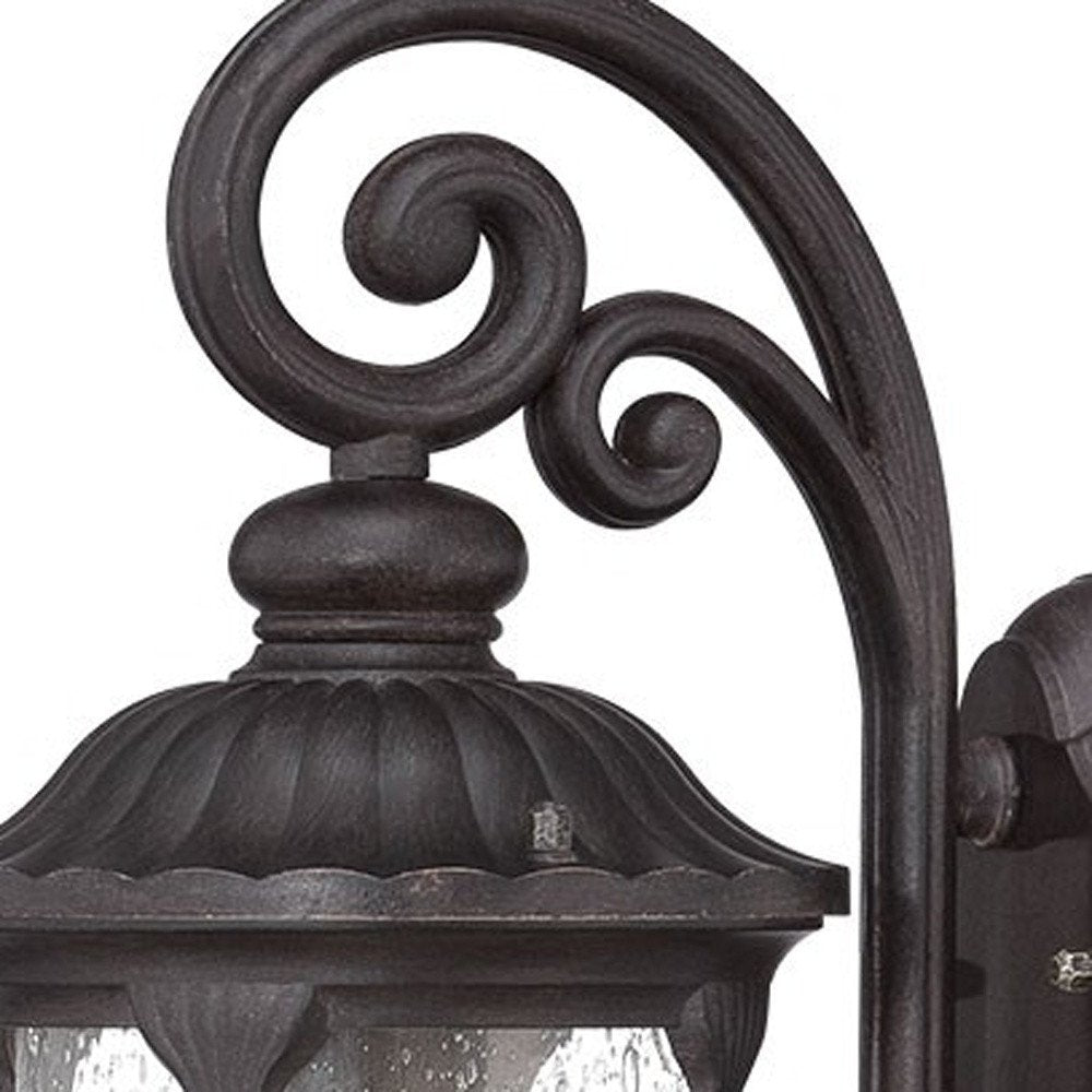 17" Black And Clear Metal Flush Mounted Sconce