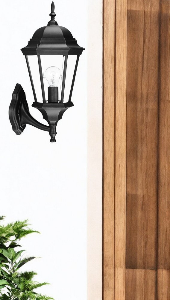 22" Black And Clear Metal Flush Mounted Sconce