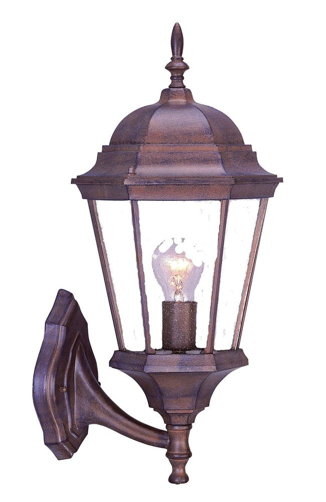 22" Dark Brown And Clear Metal Flush Mounted Sconce
