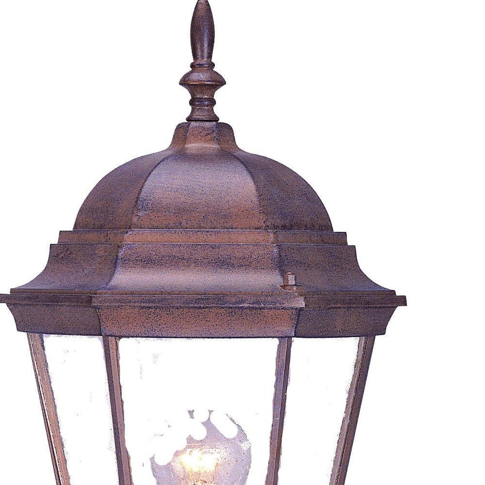 22" Dark Brown And Clear Metal Flush Mounted Sconce