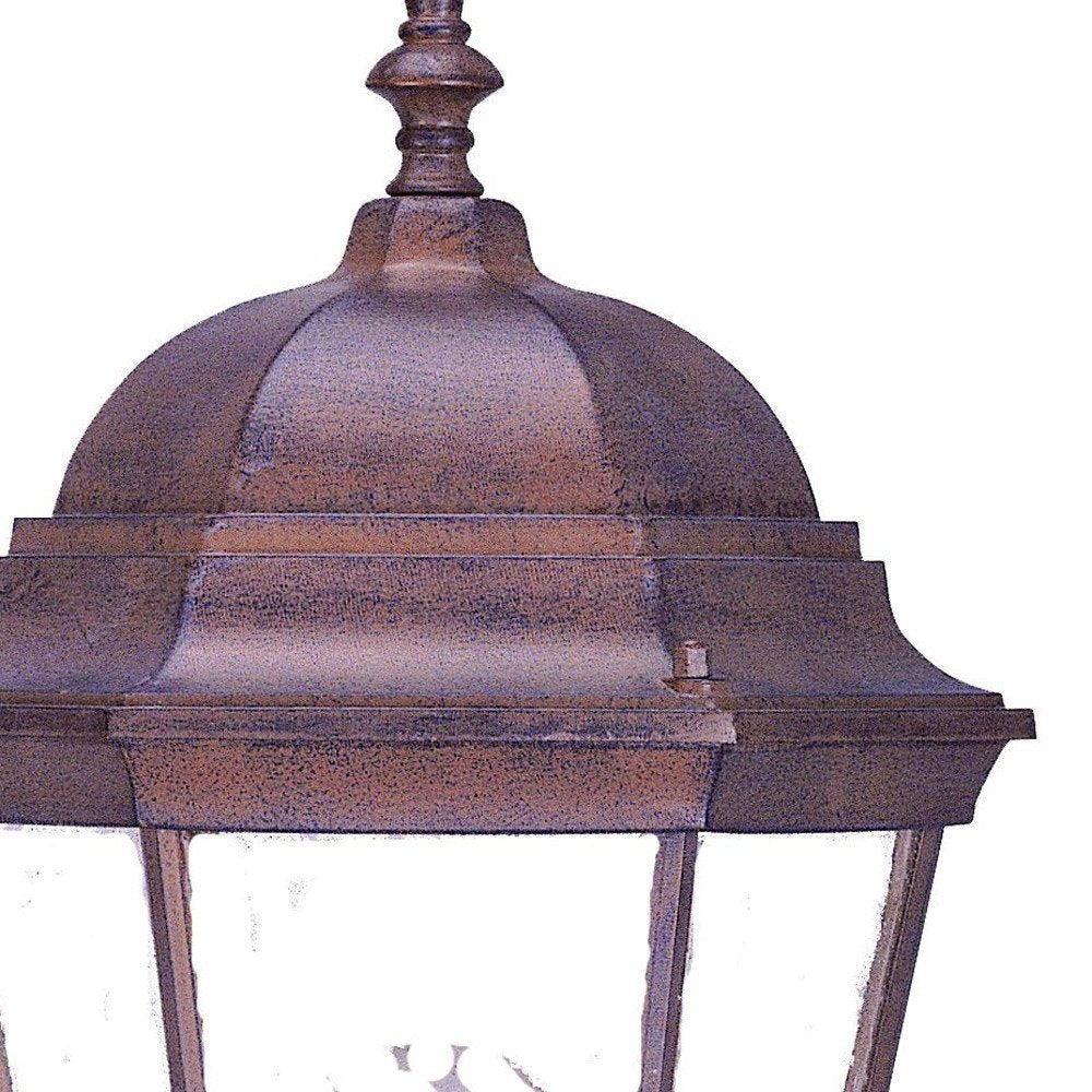 22" Dark Brown And Clear Metal Flush Mounted Sconce