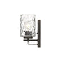 Bronze Metal and Pebbled Glass Wall Sconce