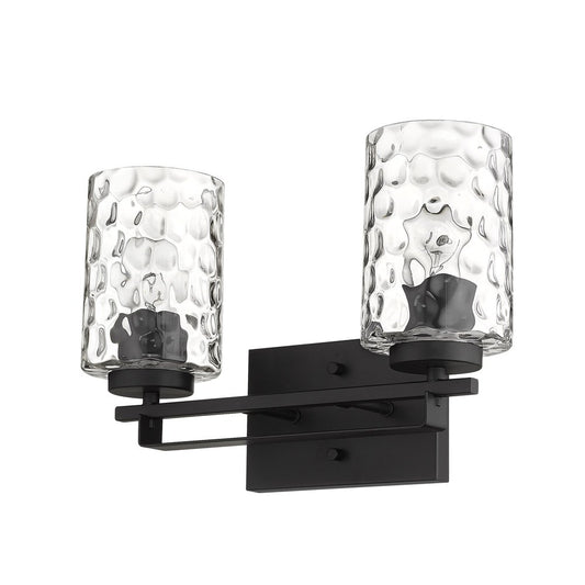 10" Black And Clear Metal Vanity Flush Mounted Sconce