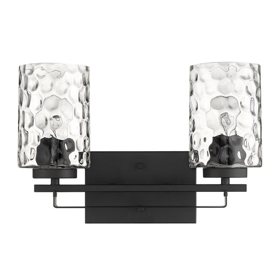 10" Black And Clear Metal Vanity Flush Mounted Sconce