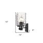 10" Black And Clear Metal Vanity Flush Mounted Sconce