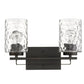10" Black And Clear Metal Vanity Flush Mounted Sconce