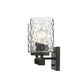 10" Black And Clear Metal Vanity Flush Mounted Sconce