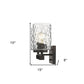 10" Black And Clear Metal Vanity Flush Mounted Sconce