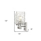 10" Silver And Clear Metal Vanity Flush Mounted Sconce