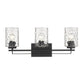 10" Black And Clear Metal and Glass Vanity Flush Mounted Sconce