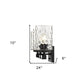 10" Black And Clear Metal and Glass Vanity Flush Mounted Sconce
