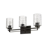 10" Black And Clear Metal and Glass Vanity Flush Mounted Sconce