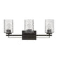 10" Black And Clear Metal and Glass Vanity Flush Mounted Sconce