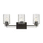 10" Black And Clear Metal and Glass Vanity Flush Mounted Sconce