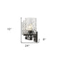 10" Black And Clear Metal and Glass Vanity Flush Mounted Sconce