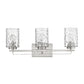10" Silver And Clear Metal and Glass Vanity Flush Mounted Sconce