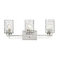 10" Silver And Clear Metal and Glass Vanity Flush Mounted Sconce