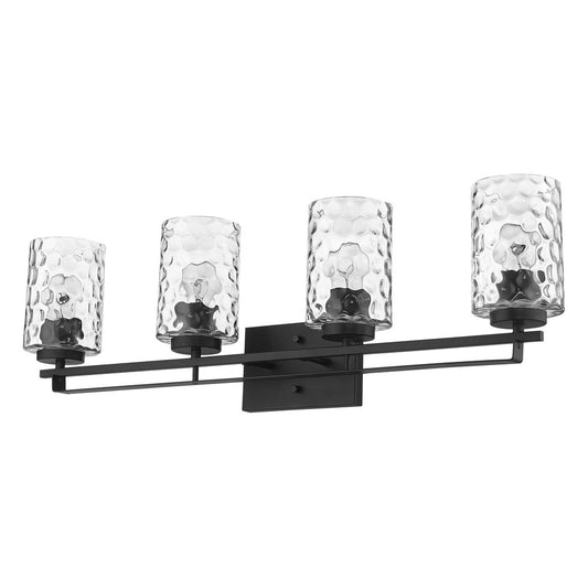 10" Black And Clear Metal and Glass Vanity Flush Mounted Sconce