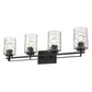 10" Black And Clear Metal and Glass Vanity Flush Mounted Sconce