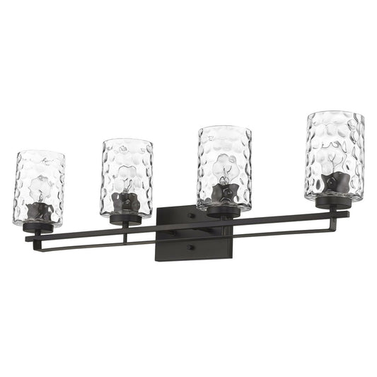 10" Black And Clear Metal and Glass Vanity Flush Mounted Sconce