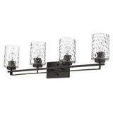 10" Black And Clear Metal and Glass Vanity Flush Mounted Sconce