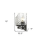 10" Black And Clear Metal and Glass Vanity Flush Mounted Sconce