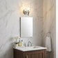 Silver Metal and Pebbled Glass Wall Light