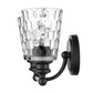 9" Black And Clear Metal and Glass Vanity Flush Mounted Sconce