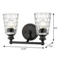 9" Black And Clear Metal and Glass Vanity Flush Mounted Sconce