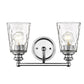 9" Silver And Clear Metal and Glass Vanity Flush Mounted Sconce