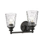 9" Black And Clear Metal and Glass Vanity Flush Mounted Sconce