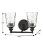 9" Black And Clear Metal and Glass Vanity Flush Mounted Sconce