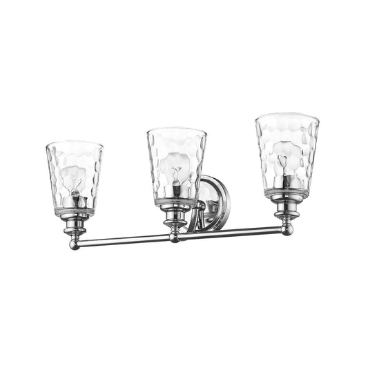 9" Silver And Clear Metal and Glass Vanity Flush Mounted Sconce