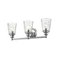 9" Silver And Clear Metal and Glass Vanity Flush Mounted Sconce