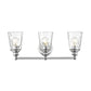 9" Silver And Clear Metal and Glass Vanity Flush Mounted Sconce