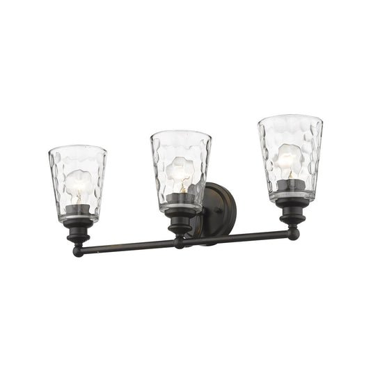 9" Black And Clear Metal and Glass Vanity Flush Mounted Sconce