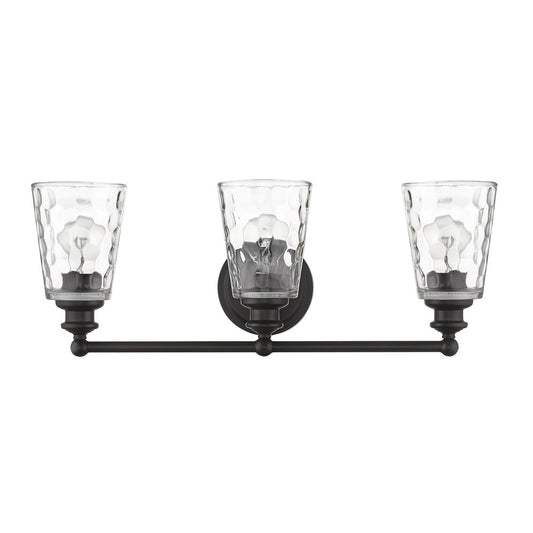 9" Black And Clear Metal and Glass Vanity Flush Mounted Sconce
