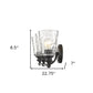 9" Black And Clear Metal and Glass Vanity Flush Mounted Sconce
