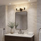 9" Black And Clear Metal and Glass Vanity Flush Mounted Sconce
