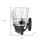 9" Black And Clear Metal and Glass Vanity Flush Mounted Sconce