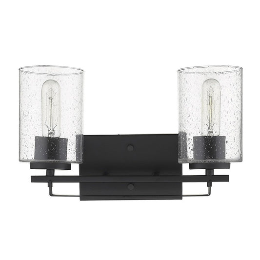 10" Black And Clear Metal Vanity Flush Mounted Sconce