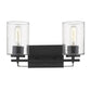 10" Black And Clear Metal Vanity Flush Mounted Sconce