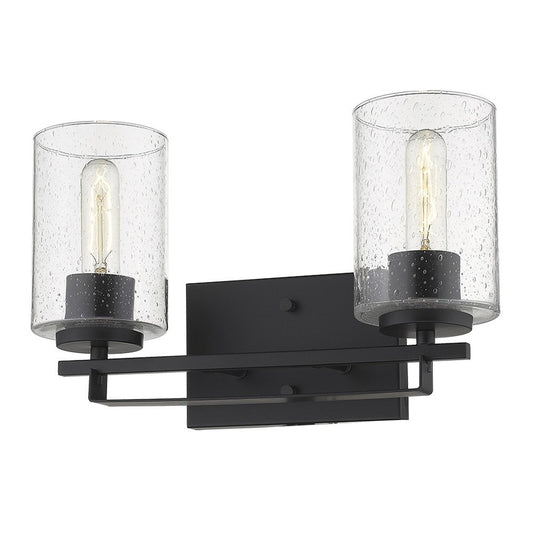 10" Black And Clear Metal Vanity Flush Mounted Sconce
