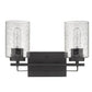 10" Black And Clear Metal Vanity Flush Mounted Sconce
