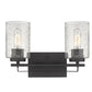 10" Black And Clear Metal Vanity Flush Mounted Sconce