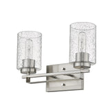 10" Silver And Clear Metal Vanity Flush Mounted Sconce