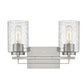 10" Silver And Clear Metal Vanity Flush Mounted Sconce
