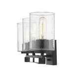 10" Black And Clear Metal Vanity Flush Mounted Sconce