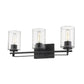 10" Black And Clear Metal Vanity Flush Mounted Sconce
